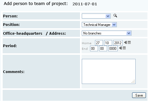 Project - Add person to team